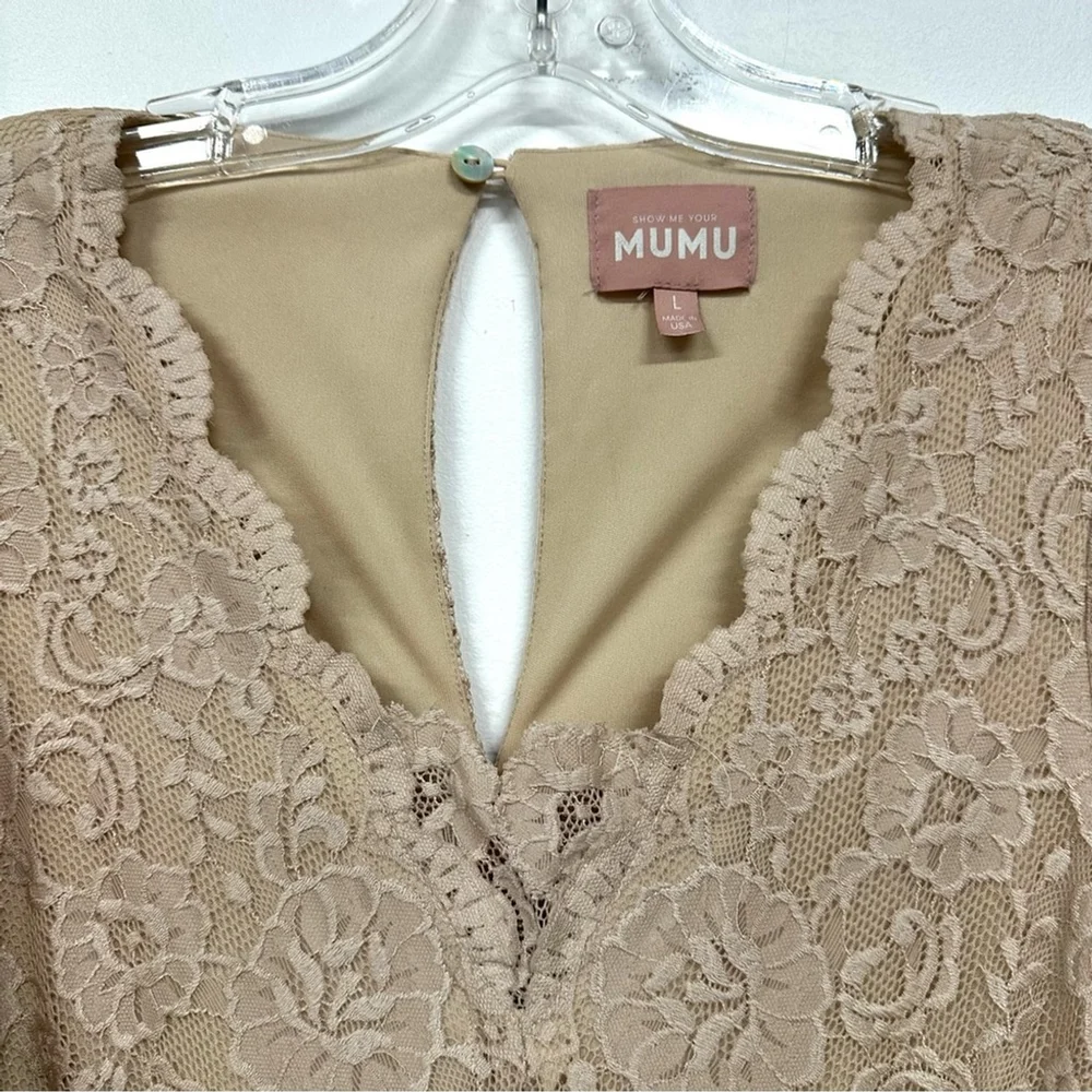 Show Me Your MuMu Sandra lace maxi dress Size 12 Champagne Wedding Bridesmaid